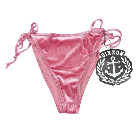 Dixxon Premium Swimwear Velvetini String Bikini Bottom Pink Womens XL Mid Rise - Picture 1 of 6
